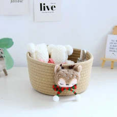 손으로 짠 수납 바구니 화장품 상자 다용도 직사각형 정리함, 01 Large, 01 Large-02