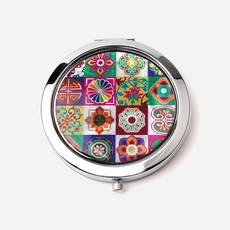 나전칠기 손거울 궁중 문양 자개 휴대용 화장거울 전통공예 여성 답례품, 한지포장 - 1개비용