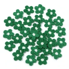 30 개/몫 1.5CM 자수 미니 꽃 패치 장식 가방 액세서리 의류 손 다채로운 바느질 DIY