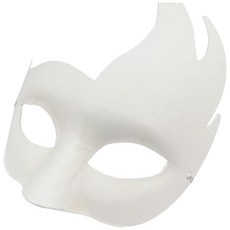 火焰半罩面具 空白面具 附鬆緊帶 DIY紙面具 彩繪面具 萬聖節舞會半臉面具, 一個入