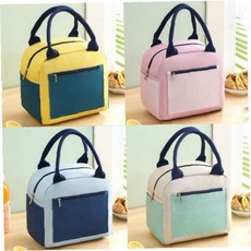 투톤 휴대용 보온보냉백 아이스백 런치백 직장인 학생 야외 소풍 피크닉 점심, 1개