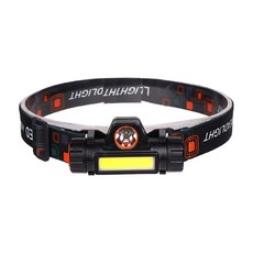雙光源感應頭燈 戶外露營登山夜跑工作照明, 1個, LED頭燈