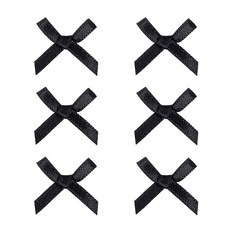 드림팩토리 공단 새틴 미니 리본 장식(소), 1000개, 01 블랙