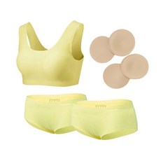 THE SIRUP 孩童素色運動內衣+三角內褲 2入+胸墊 2入