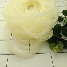 둥근 메쉬 컬러 축제 원형 탄성리본 튜브장식 크리놀라, 2. 베이지 1m