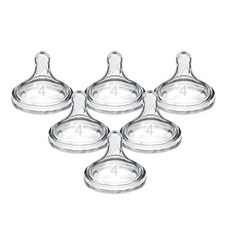 닥터브라운 와이드넥 1단계 젖꼭지 6개, 6 Count (Pack of 1), 레벨 4, 9개월 이상, 1개