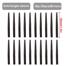 잉어 낚시 QC 하이브리드 클립 퀵 체인지 스냅 스위블 테일 엉킴 방지 슬리브 액세서리 6 개, 01 Sleeve - Brown