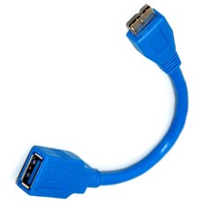 fujiei USB3.0 A母轉Micro公線-OTG線 15cm 標準型高隔離USB3.0連接線, 1個, 藍色