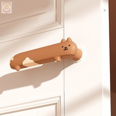 메가디자인 고양이 문고리 커버 고양이문고리, 회색냥 우