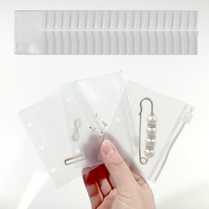 푸꾸푸꾸 악세사리 보관함 주얼리 지퍼백 파우치 케이스, 1개, 반투명 지퍼백 속지 (20P)