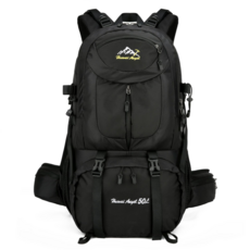 블루웨이브 대용량 등산가방 캠핑배낭 아웃도어 백팩 50L, 블랙