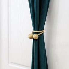 실크 커튼 묶기 타이백 자석 커텐 줄 고정 묶는 끈 걸이 고리 스트랩, 2개, 화이트