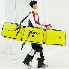 스노우보드가방 백팩 대용량 부츠 방수 스키부츠 블루 166x36cm 숄더 딥씨블루, 노란색, 1개, 옐로우 바퀴없음