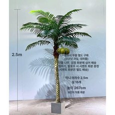 야자수 인테리어 장식 가짜 실내 카페 조경 모형, 높이 2.5m-흑색 화분 포함-모조