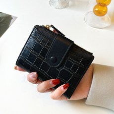 真皮鱷魚紋短款錢包手拿包：信封式零錢包，2025新款頭層牛皮壓花搭扣設計，時尚簡約