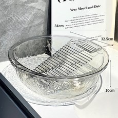 透明加厚洗衣盆 臉盆 洗菜盆 塑膠盆, 灰色 底部無防滑條, 1個