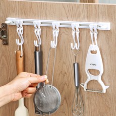 무타공마켓 간편 레일식 무타공 접착 조리도구거치대 고리포함, 1개, 중형(30cm)