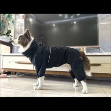 春秋四季防水防風防塵狗狗四腳衝鋒衣雨衣, 黑雨衣,XL 背長30cm, 1個