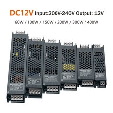 LED 전원 공급 장치 AC190 240V 12V 24V 음소거 조명 변압기 변환기 라이트 드라이버 어댑터 60W 100W 200W 300W 400W, 12V용