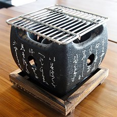 카나모 일본식 미니화로 정사각 소형 가정용 개인 화로 캠핑용 1인용 불판 숯불, 03. 미니화로 직사각 대형, 03. 미니화로 직사각 대형