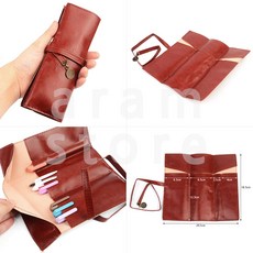 가죽 롤 두루마리 필통 펜슬 파우치 케이스