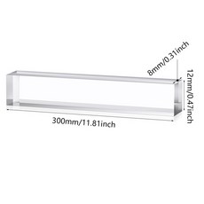 1개 투명 사각 아크릴 막대 DIY 공예용 디스플레이 스탠드 광택 처리된 가장자리 다양한 크기, 07 8x12x300mm 1pcs