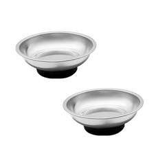 스테인리스 사각 자석 트레이 정밀 부품 볼트 나사 보관 홀더 자성 접시 2개 세트, M-Round