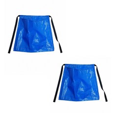 과일 야채 수확 갯벌 체험 앞치마 주머니형 2P 세트, 2개, 블루