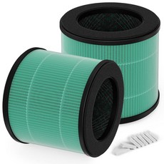 Breabetter Purivortex AC300 청정기와 호환되는 4팩 교체 필터 3-in-1 필터, 2-pack Green