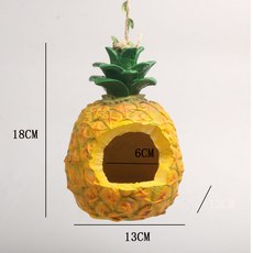戶外擺件仿真樹脂菠蘿鳥屋小雕像庭院擺件花園裝飾掛件創意工藝, 黃色:一個
