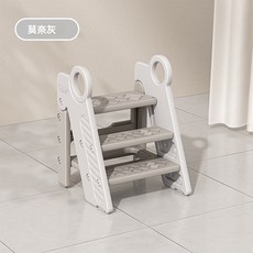 兒童可折疊踩腳凳 洗手台腳蹬 寶寶腳踏墊 小朋友腳凳 刷牙防滑梯, 1個, 折疊款 踩腳凳-奈莫灰