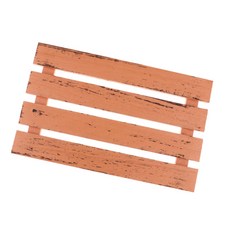 shangren 천연 나무 블록 보드 울타리 그린 공예 DIY 홈 정원 장식품 키트 만들기, 설명, 오렌지 M, 1개