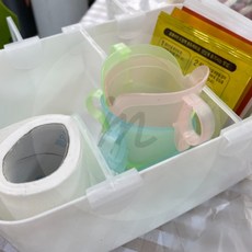 꿀이맘 다용도 플라스틱 선반 칸막이 4P 수납박스