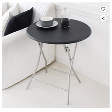 오에이데스크 원형 입식테이블 소, 검정