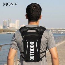 모니브 초경량 러닝 조끼 가방, 블랙, 1개