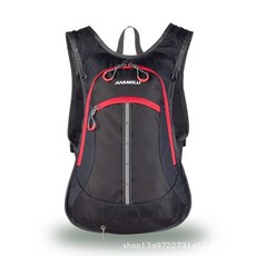安美路騎行背包 15L 跑步背包 水袋包 越野背包 附頭盔網兜防雨罩, 1個, 黑紅