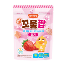 아이배냇 꼬물팝 바나나, 딸기맛, 30g, 4개