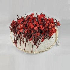 台東出貨 新款新中式迎客豆年仿真永生花新娘秀禾頭飾造型頭花旂袍晨袍, 模特仿真插花一包