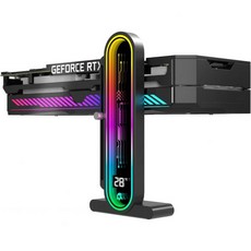 TGDGAMER ARGB GPU 지원 브래킷 온도 표시환경 케이스 5V 3핀 범용 높이 조절 가능한 그래픽 비디오 카드 지지대 DY7블랙, TGDGAMER ARGB GPU 지원 브래킷 온도 표시