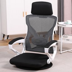 SeekFun 메쉬 좌식의자 게이밍 컴퓨터 체어 회전 등받이 리클라이너 1인용 의자, 화이트/White, 1개