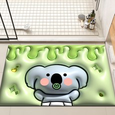 폴라도레 빨아쓰는 규조토 발매트 착시 3D 입체 귀여운 캐릭터 주방 욕실 화장실 매트, 15.베이비코알라, 1개