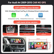 RoadTop 1920x720 무선 CarPlay 안드로이드 자동 멀티미디어 디스플레이 화면 Audi A4 2009-2015, 01 빠른  Mainland
