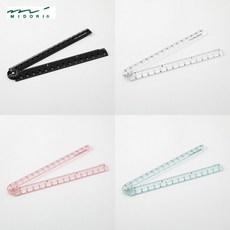 미도리 접이식 멀티자 30cm 각도측정 일본 사무용품, 핑크, 1개