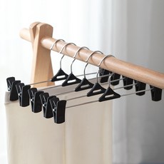 논슬립 바지걸이 치마걸이 튼튼한 일자 옷걸이, 블랙 20개, 20개