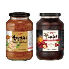 꽃샘 꿀생강차S1kg + 꽃샘꿀대추차1kg, 1세트, 1세트