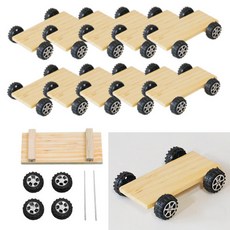 나무 자동차틀 바퀴 10대세트 장난감 자동차 만들기 과학재료 바퀴 diy, 1세트