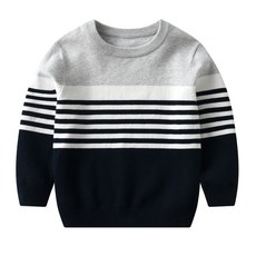 Rubikijeu 青少年男款條紋紳士風針織衫 B126