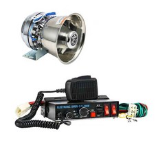 차량용 싸이렌 렉카 구급차 스피커 경적 경고 사이렌 앰프 메가폰 화물차, 24V 200W + 사각 스피커