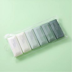 라운드월 그라데이션 컬러바디 수정테이프 6종 세트 5mm 화이트, 1세트, 그린