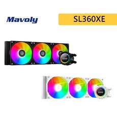 松聖 MAVOLY ID-COOLING SL360 XE 一體式水冷散熱器 黑/白, 白, 1個